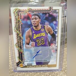 Rui Hachimura 2025-26 Topps Holiday Mega #H123 AUTO LA Lakers